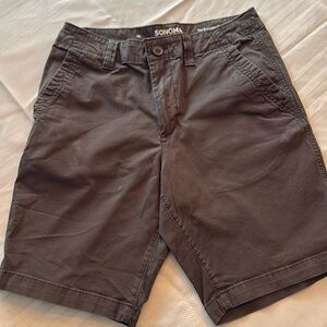 Dark grey mid length casual shorts